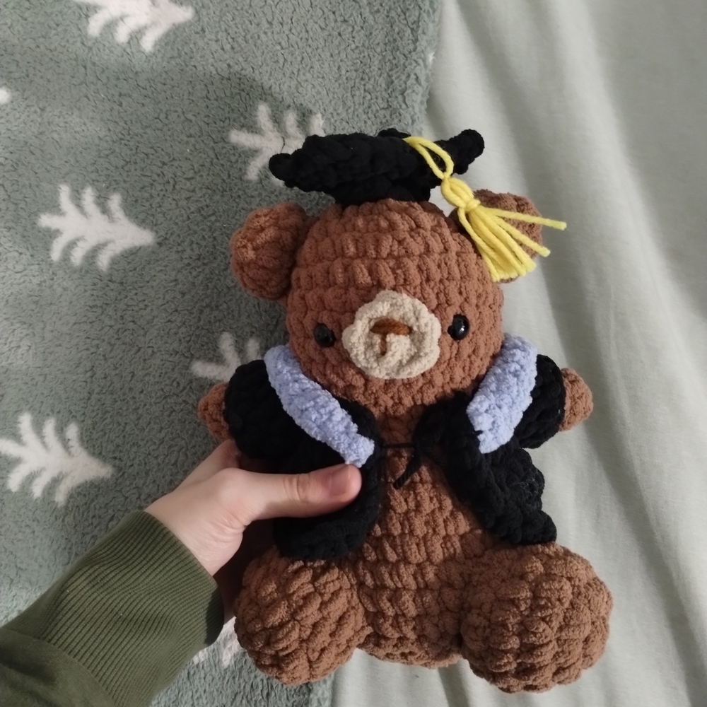 Graduation Teddy Bear Plush Toy - Brown and Black